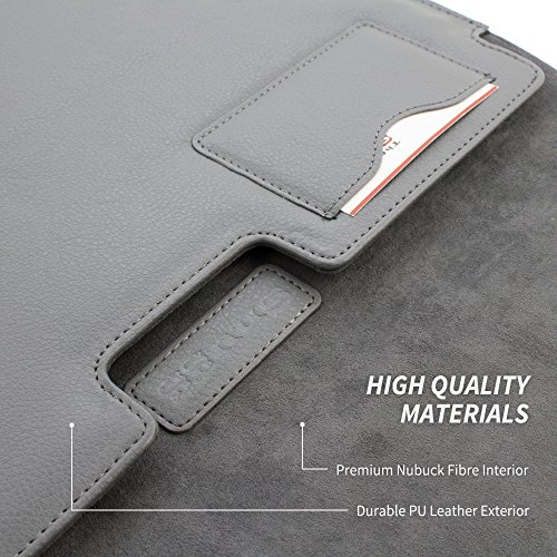 TheSnugg B00FJ6FZXW 13Zoll Ärmelhülle Grau Notebooktasche – Notebooktaschen (33 cm (13 Zoll), Ärmelhülle, Grau, Baumwolle, Polyurethan, Einfarbig, Nubuck fibre) - 4