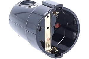 as - Schwabe 45012 Ochronne Wtyczki Pcw Złącza Stykowe Do Użytku Wewnętrznego, 230 V, Czarny