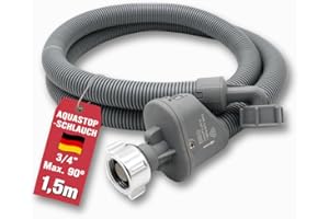 ELECTROHOGAR Aquastop Schlauch Waschmaschine und Spülmaschine, 1,5M | VDE Geprüfte - Deutsches Zertifikat | Zulaufschlauch Wasserstop Waschmaschine Und Geschirrspüler, PVC Material, 3/4 Zoll Anschluss
