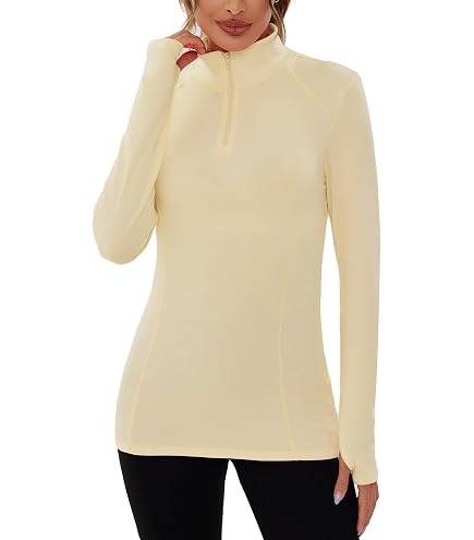Camicia Da Sole Donna Baleaf UPF 50+, Manica Lunga Con Mezza Zip E Fori Per I Pollici, Leggera E Traspirante, Per Corsa E Outdoor - 4
