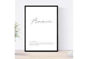 Nacnic Affiche avec des Mots en français. Amour Feuille avec définition et Fond Blanc. Format A4