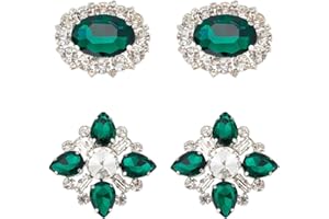 arricraft 2 par con 2 estilos de Pinzas para Zapatos Cristal Diamante, Clips para Zapatos de Cristal con Diamantes de Imitación de Aleación, Hebillas para Zapatos de Metal