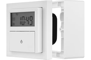 GAO REV Zeitschaltuhr digital - Unterputz Wochenzeitschaltuhr für den Innenbereich mit Aus-/Wechselschalter, weiß