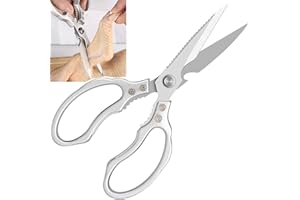 DIAONIAN Forbici Da Cucina Acciaio Inox, Multifunzionali, Professionali, Per Pollame, Carne, Verdura, Ossa, Noci, Pizza, 23cm