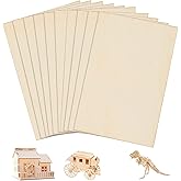LotFancy 12 x multiplexplaat, 3 mm, 30 x 30 cm, triplex linde, dunne houten platen om te knutselen, houten blad op maat te snijden, voor laserbewerking, handwerk, houten bouwset, modelbouw