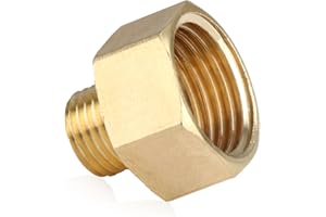 DEWFIGS ㅤ 1 Pièce Adaptateur de Tuyau de Gaz en Laiton, 1/2" R x 1/4" lks pour Cuisinière à Gaz de Robinet, Raccords Gaz, Durable et Polyvalent pour Caravanes, Camping, Cuisinières à Gaz et Barbecues