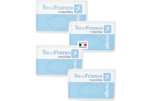 Idée pro mobilité® Étui Navigo Rigide Transparent – Compatible Carte Navigo & Île-de-France Mobilités – Lot de 4 – Fabriqué en France