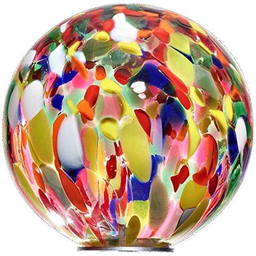 Gartenkugel, Rosenkugel, Dekokugel „POINT“ multicolor, Ø 13 cm, mundgeblasen und handgeformtes Glas Unikat (ART GLASS powered by CRISTALICA) - 2