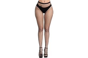 Aomig Rajstopy siatkowe, czarne,Fishnet Stockings błyszczące, elastyczne, wysoka talia, rajstopy siatkowe, pończochy z siatki rybackiej dla kobiet