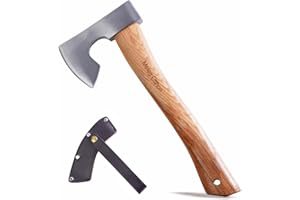 Meleg Otthon Axt Survival,36cm Axt Holz spalten,Handgeschmiedete Wikinger Axt mit Scheide für Camping,Garten,Wald，Geschenke für Männer (Axe-36cm)