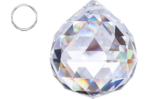 HDCRYSTALGIFTS CrystalSuncatcher Attrape-soleil en verre transparent avec prisme Feng Shui 50 mm