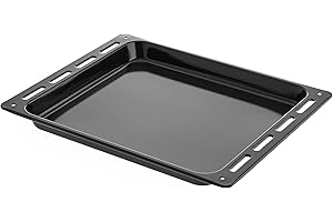 Hoover 42820218 Teglia da Forno, Accessorio Originale, Vassoio d'Appoggio, Rettangolare, Smaltata, 45,8x37x3.4 cm, Nero