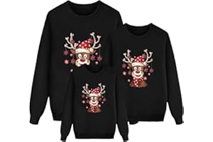 Générique Pull de Noël Famille Pull de Noël Moche Ensemble Familial Sweat à Manches Longues Sweat imprimé de Noël Ensemble Familial Nouvel an
