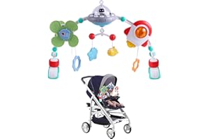 DigHealth Arche D'activités Articulée pour Bébés et Tout-Petits, Arche d'Éveil pour Poussette avec Musique et Éclairage, Jouets Ajustables pour Bébés Berceau et Landau 0 3 6 9 12 Mois