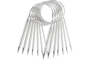 BCBF 7 Pièces Aiguilles Circulaires Tricot,Ensemble d’Aiguilles à Tricoter, Aiguille à Tricoter à Tête Ronde en Acier Inoxydable, Aiguille à Tricoter en Métal à Double Tête pour Chandail Écharpe