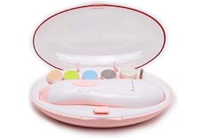 Baby Nail File Electric Trimmer - Jaybva Safe Baby Nail Clippers Set Automatic Nail Cutter Kit for Newborn Toddler Toes Fingernails Care Polish and Trim Pink