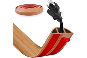 YOUSHANGRO Canaleta para Cables autoadhesiva, Protector de Cables de Goma y Madera para Suelo, Organizador de Cables para Oficinas, Escuela, Almacén, Conciertos y Más - Evita Riesgos de Tropiezos