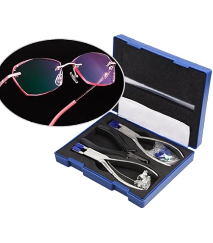 LEONTOOL Lot De 3 Pinces à Lunettes Sans Monture En Acier Inoxydable - Pince De Réglage Optique Pour Monture De Lunettes - Pince De Réglage Sans Monture - Outils Optiques