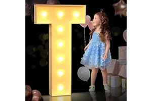 AAIRRA Decoración De Boda Marquesina, Letras Iluminadas del Alfabeto, con Letras Y Números Iluminados Letras De Marquesina Grandes Luces De Letras LED Letrero para Fiesta De Cumpleaños Boda,T,70CM