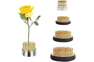 KALSEY 4 Pezzi Flower Frog, Ikebana Kenzan, Perno Disposizione Fiori, Rotondo Flower Frog, Flower Disposizione Pin, con Guarnizione in Gomma e spazzolino per Pulizia, per Addobbi Floreali, Casa, Ufficio