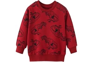 TOKYMOON Jungen Sweatshirt Kinder Warme Pullover Baumwolle Activewear Kinder Dinosaurier Pullover Digger T-Shirt Langarmshirt für Kinder Jungen Sweatshirt Pullover 1-7 Jahre