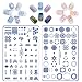 CICI&SISI Nail Art Stamping Plates Kit Blue-and-White Plate Manicure Template (2PCs)