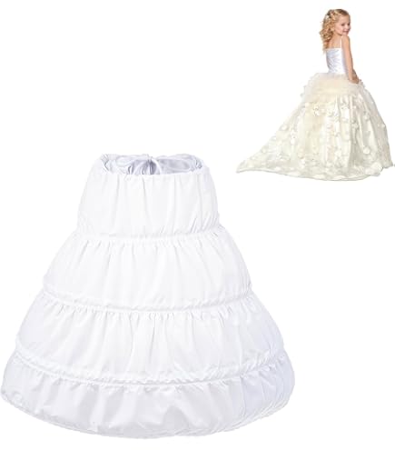 WOWBRIDAL Sottogonna A Cerchi 4 Anelli – Bianca, Linea A, Lunga 95 Cm – Sottoveste Crinolina Per Abiti Da Sposa E Cerimonia