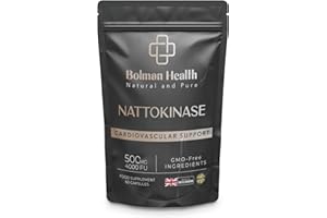 BOLMAN HEALTH Nattokinase 500mg | 4000 FU per Capsule | 60 Capsules | Cardiovascular & Circulation Support | Blood Pressure & Cholesterol Health | Soy-Based Enzyme | Vegan HPMC Shell | Non-GMO Supplement