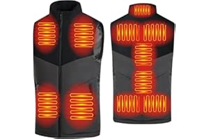 Anluomania Chaleco Calefactable Hombre Mujer, Chaleco Térmico Eléctrico con 11 Zonas de Calefacción, Chaqueta Calefactable, 3 Temperatura, Lavable, para Esquí Pesca Moto, 3XL(sin Bateria)