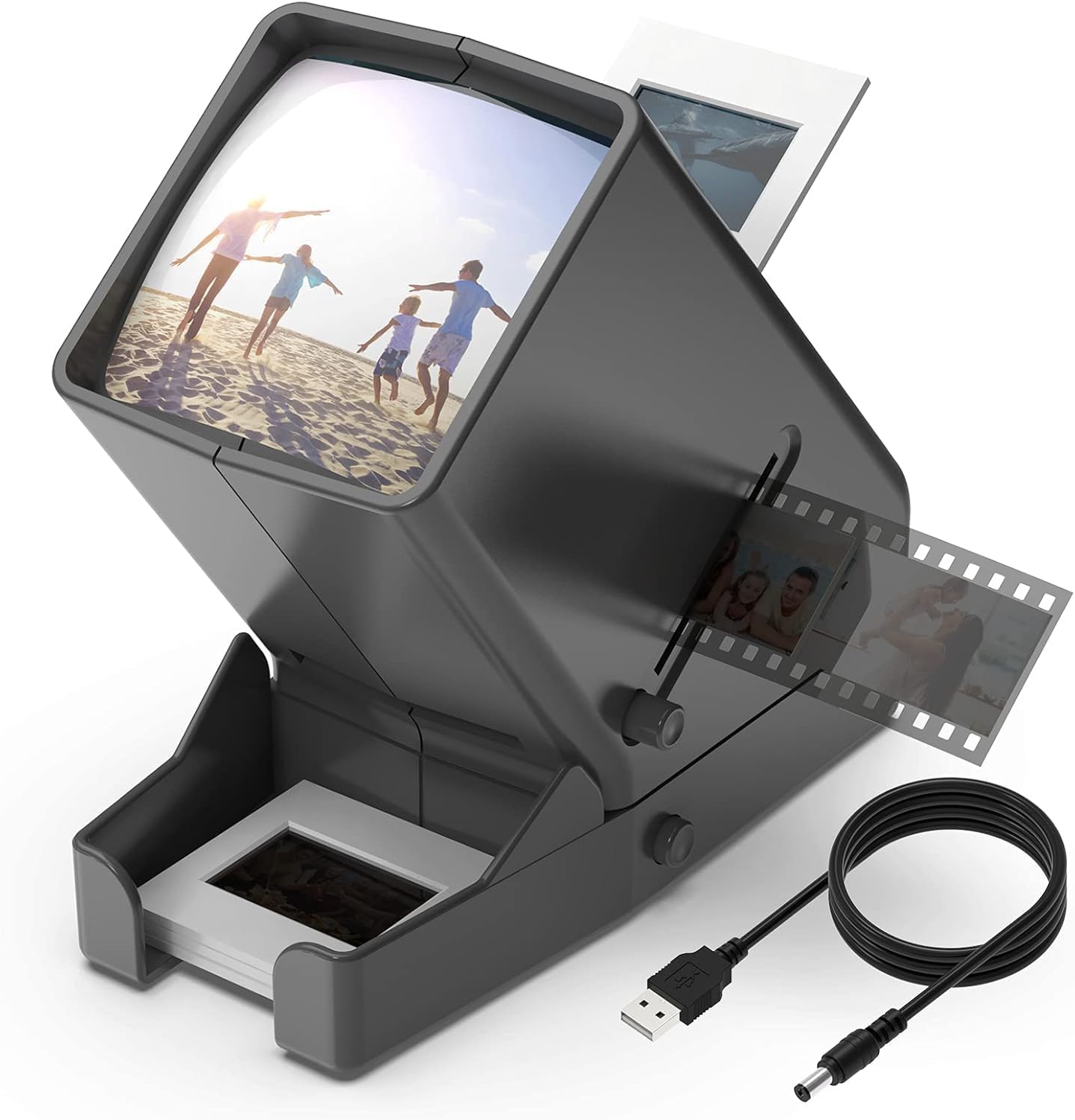 DIGITNOW! Visor de Diapositivas y película de 35 mm, Aumento de 3X LED LED Iluminado Visualización, operación con alimentación USB/batería para 35 mm Negativos deslizantes