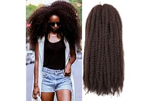Saisifen Marley Twist Warkocz Przedłużanie Włosów 3 Sztuki/lot Marley Warkocz Włosy Długie Afro Kinky Curly Butterfly Locks Szydełkowe Włosy (45 CM/18 Cali, #33)