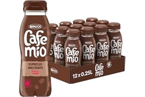 Cafemio Espresso Macchiato | Eiskaffee-Genuss To-Go | Einzigartiger Kaffeegeschmack mit bester Alpenmilch aus Österreich | die Kaffeepause für unterwegs | 12x 250ml PET