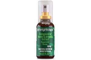 BRIGHTCAPS Bee Health Propolis | Brazilian Green Propolis, Honey & Peppermint Spray 30ml, Immune System Support & Sore Throat Relief - The only with ARTEPILLIN-C