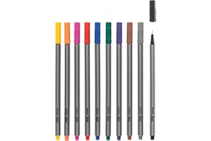 Idena 516113 - Fineliner in astuccio, larghezza linea 0,4 mm, 10 colori diversi, 1 set