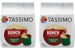 DITAC Tassimo T Discs Kenco Americano Decaf (2 Pack, 32 T Discs/pods), 32 Servings