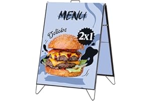 Danieli Store - Caballete Publicitario de Doble Cara 60x90 cm de Exterior con Manija - Expositor Anuncios para Panel Publicitario - Caballete Publicidad Exterior de Pie