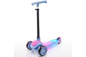 SUN BABY LUMI RIDE Sparkcykel Barn 3 Hjul 3+ LED | Balans, trehjuling skoter, hopfällbar, justerbart styre, fotbroms, halkfri