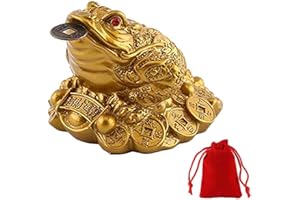 WYMAODAN WUWYOUWL Lucky Frog Coin, Feng Shui Toad Coin Money Lucky Frog Chinese Charm for Prosperity Home Decoration Gift with A Lucky Bag