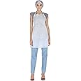 M's Solutions & Enterprises Multipurpose White Nonwoven Disposable Self Apron For Men Women 25 GSM, Size 25X32 Inches, Pack of 10