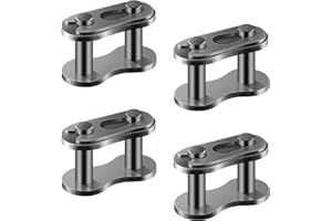 NQEUEPN 4 Pezzi Catena Principale, Lega di Acciaio Robusti Maglia Principale Catena d'Argento Master Link per Motociclo Mini Bici 50cc 70cc 90cc 110cc 125cc ATV Quad 4 Wheeler Pocket Bike, # 428