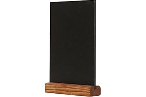 ‎EUROPEL EUROPEL Kreidetafel Tischaufsteller, A5, Hochformat, Sockel aus Kiefernholz mit natürlichem Finish, doppelseitig, für wasserbasierte Marker, für Restaurants, Hotels, Konferenzen, Festivals