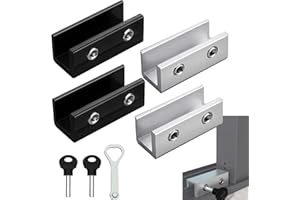 4 Pièces Serrures de Fenêtre Coulissante WISIRENT, Verrou Porte Coulissante Fermeture Baie Coulissante, Verrou Baie Coulissante Bloque Porte Coulissante Adaptée Aux Portes et Fenêtres Coulissantes