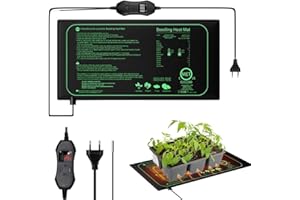 CJBIN Heizmatte Pflanzen mit Thermostat, 50W Zimmergewächshaus Wärmematte für Sämling Germination, Pflanzenheizung Heizmatten Pflanzen, Heating Mat für Amphibien Reptilien, Haustiere, Fermentation