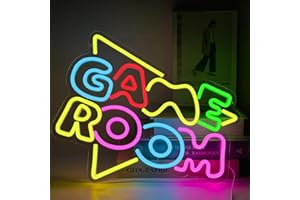 YUEYYNS Game Room Enseigne au Néon Game Room Neon Light Gaming Neon Sign Panneau Néon LED Coloré pour Murale USB Powered Néon de Jeu pour Chambre Garçons Room Decor Game Zone Cadeau