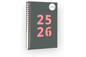 SHINEONE 2025-2026 Academic Diary Wiro A5 Size Week to View Spiral Cover Diaries Mid Year Die Cut Cover Planner (Pink)