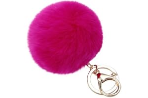 NOVAGO Pompons Porte Clé Bijou de Sac à Main en véritable Poil de Lapin, Toucher Doux Garanti