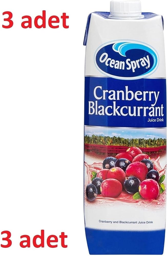 Ocean Spray Cranberry Blackcurrant Meyve Suyu, 1 Lt, 3'lü Set