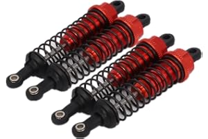 RCAWD Aluminium RC Stoßdämpfer 70mm Dämpfer für Traxxas RC Auto 1/16 Buggy LKW hpi hsp losi axial tamiya redcat himoto upgrades Teile 4 Stück/Set (rot)