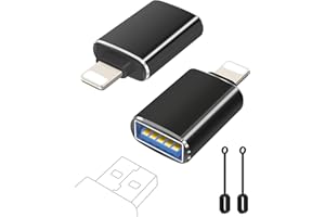 layajia Adaptador Lightning a USB, Cable Lightning Macho a USB Hembra para iPhone 14 13 12 11 Pro MAX, Adaptador iPhone OTG Soporta Flash Drive, Ratón, Teclado, Hub, Cámara, Lector de Tarjetas