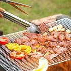 COMLIFE Grillbesteck 3-teilig Set mit rostfreiem Edelstahl Zange, Reinigungsbürste – Bild 4